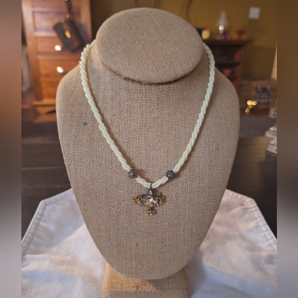 Vintage Artisan Beaded Necklace